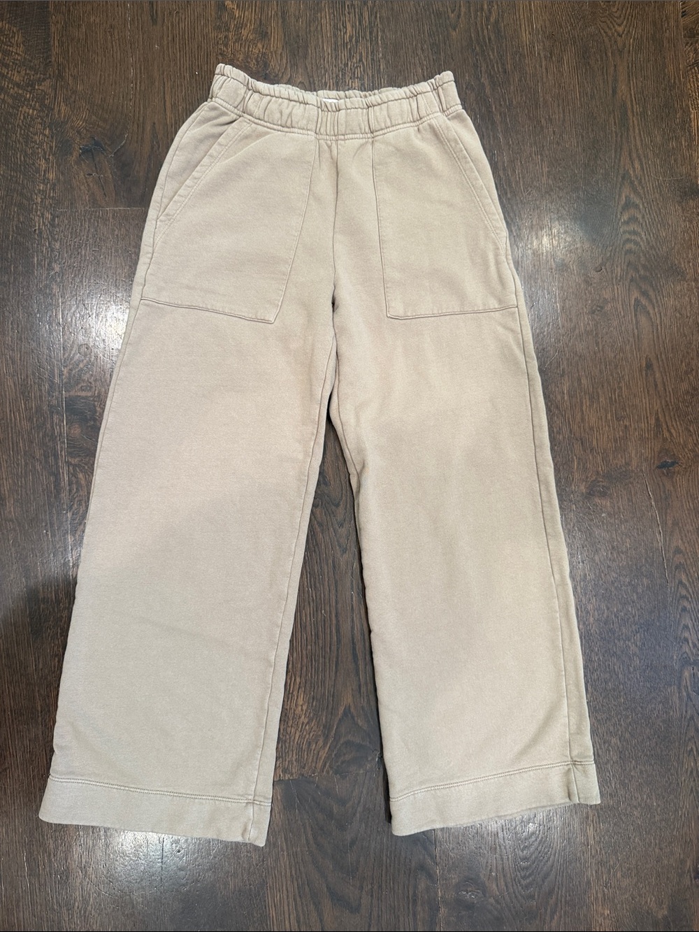 MATE the Label Organic Fleece Wide Leg Pant in Tan